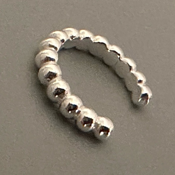 Sterling Silver Beaded Ear Cuff - Picture 4 of 10